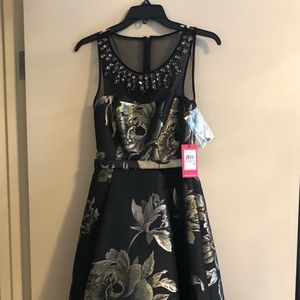 Vince Camuto Floral Illusion Fit and Flare Dress